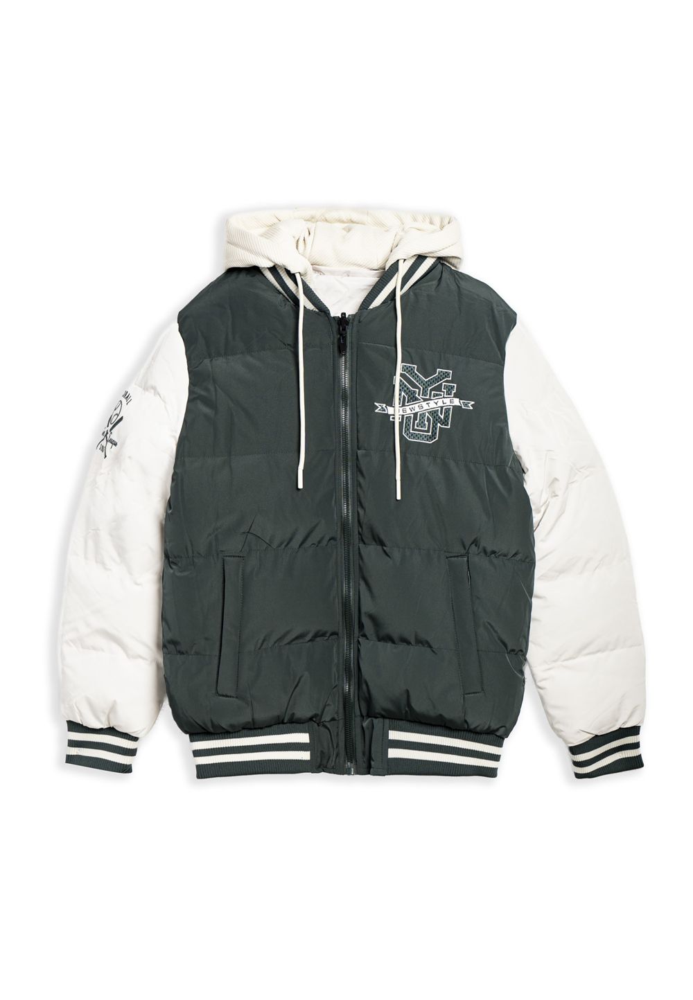 Cazadora area zero verde new style reversible varsity jacket