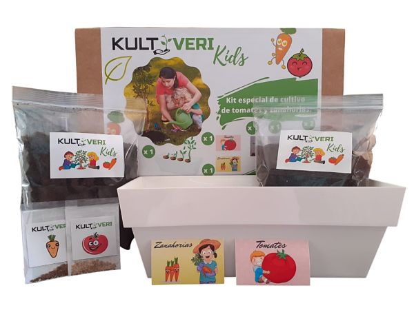 Kultiveri Set de Cultivo de Tomates y Zanahorias para Niños: Mi Primer Huerto Urbano
